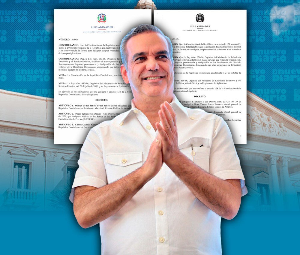 Abinader designa nuevos cónsules y un embajador interno en el MIREX