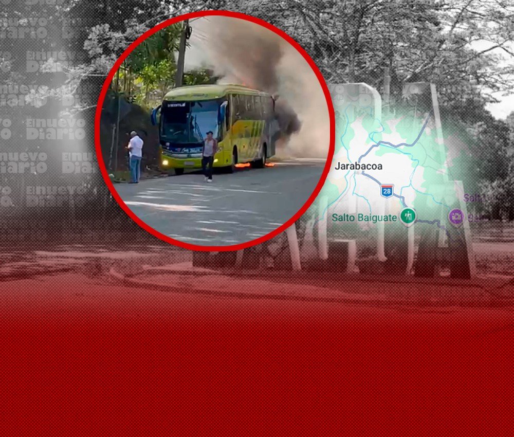 Se incendia un autobús de Caribe Tours en la carretera Jarabacoa-La Vega; siguen sin conocerse las causas
