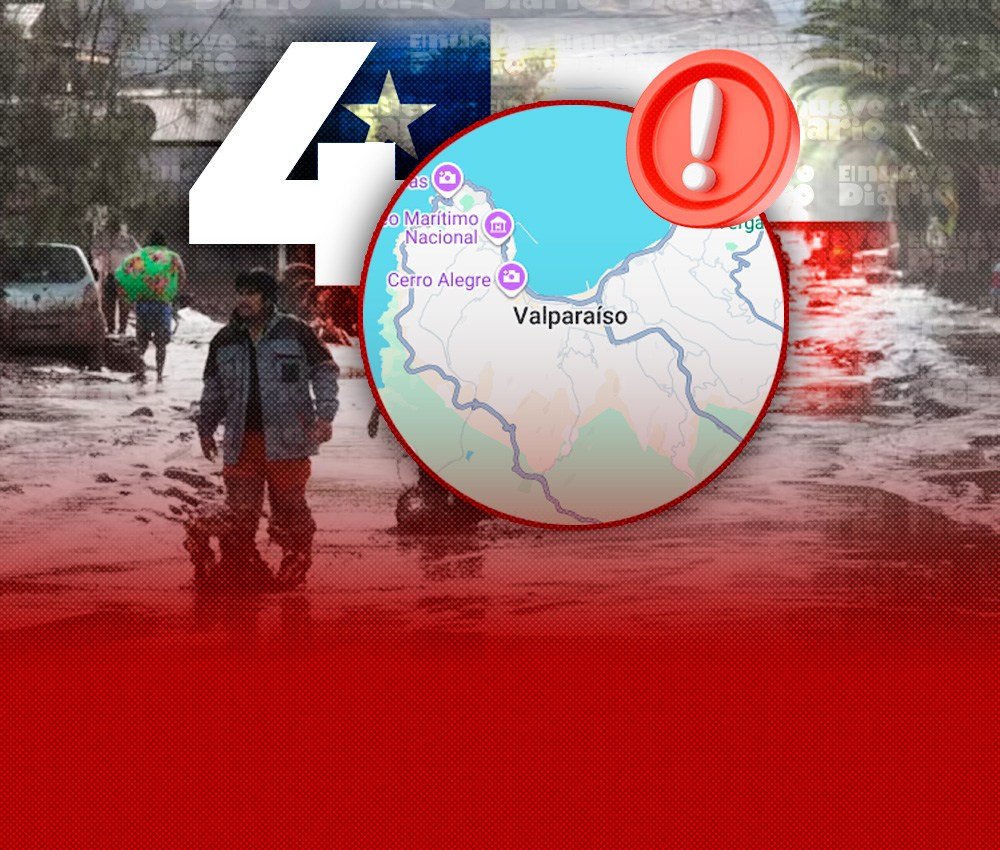 Chile suma cuatro muertos por el temporal y mantiene la alerta roja en Valparaíso