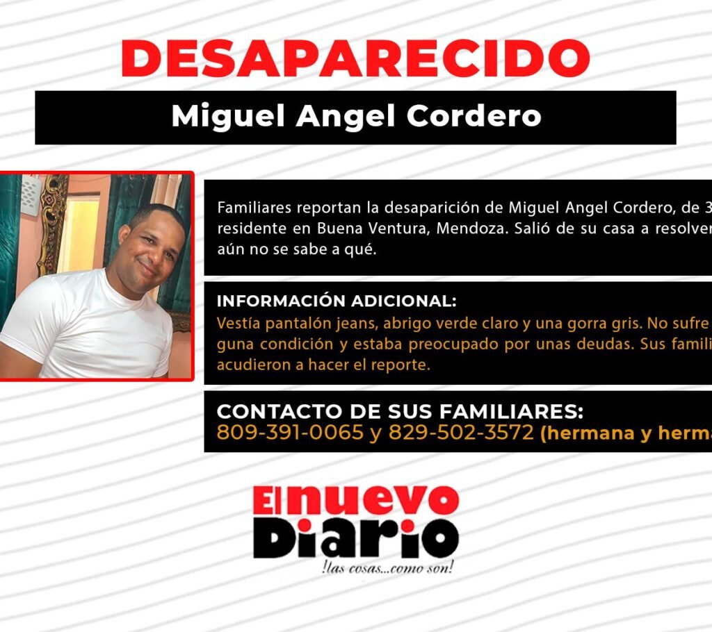 Desaparición de Miguel Ángel Cordero desata queja familiar por espera de 48 horas en Mendoza, SDE